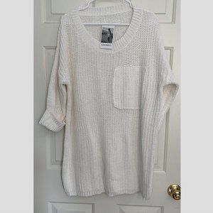 White Kirundo Oversized Loose Sweater 3/4 Sleeves